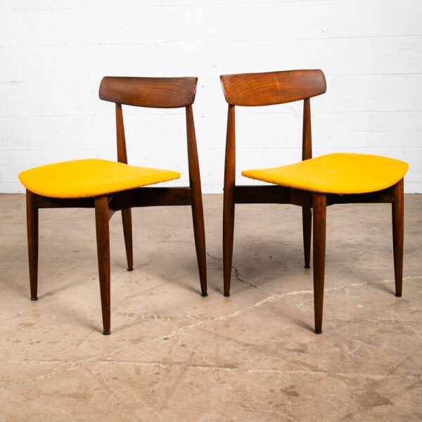 Mid Century Danish Modern Dining Chairs Set 4 HW Klein Bramin Solid Teak Yellow - Image 3