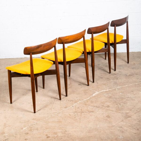 Mid Century Danish Modern Dining Chairs Set 4 HW Klein Bramin Solid Teak Yellow - Image 2
