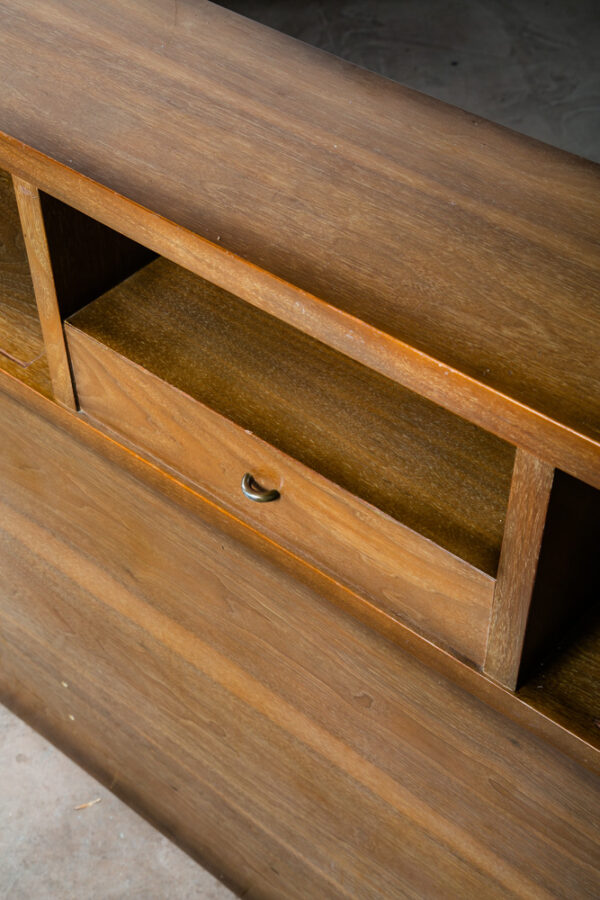 Mid Century Modern Headboard Bed Frame King Size Walnut American Martinsville - Image 8