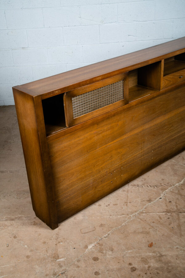 Mid Century Modern Headboard Bed Frame King Size Walnut American Martinsville - Image 6