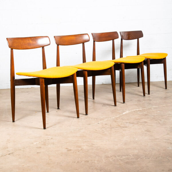 Mid Century Danish Modern Dining Chairs Set 4 HW Klein Bramin Solid Teak Yellow - Image 5