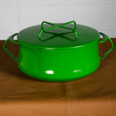 Mid Century Danish Modern Pot Dansk IHQ Jens Quistgaard Kelly Green Enamel Ware