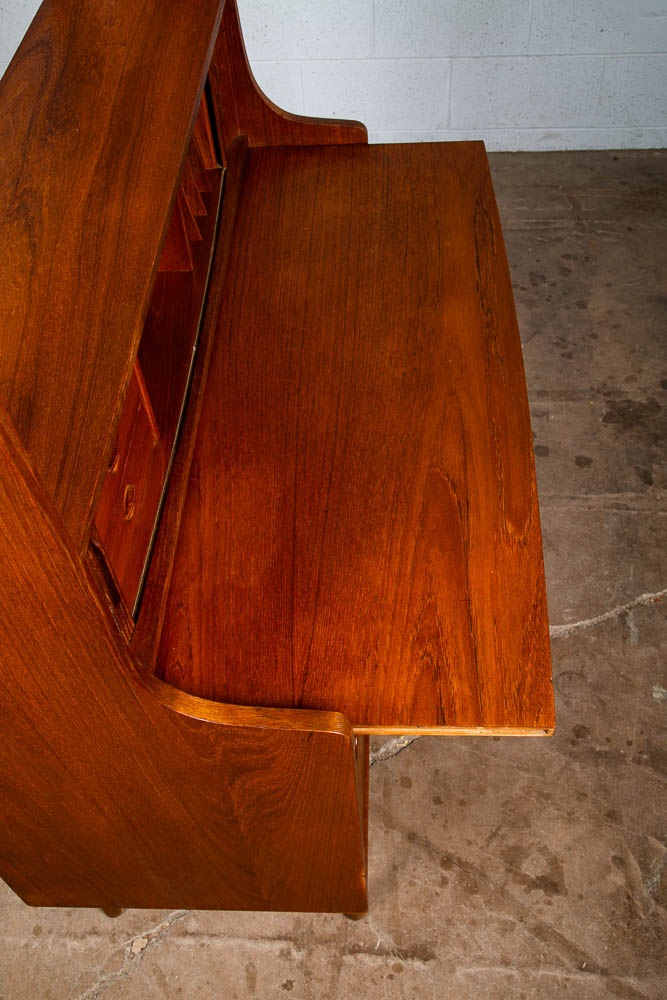 Mid Century Danish Modern Secretary Desk Cabinet Teak Johannes Sorth Denmark Mcm - Image 12