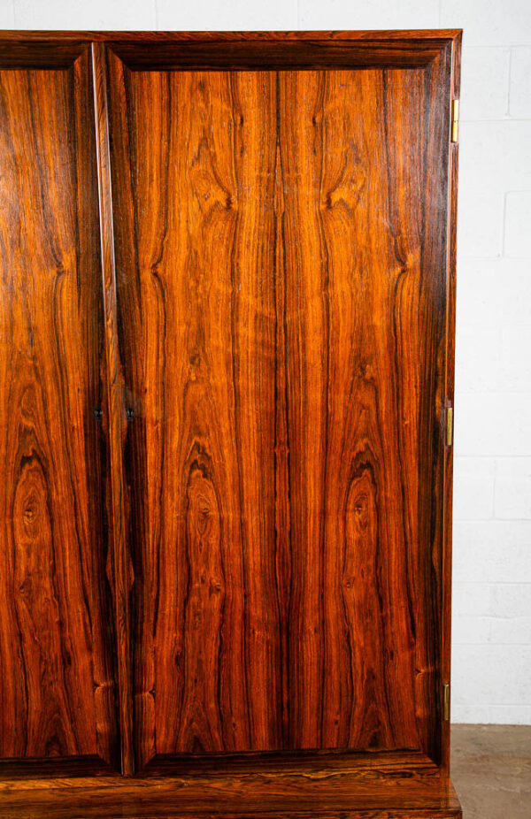 Mid Century Danish Modern Cabinet Brazilian Rosewood Doors Poul Hundevad Shelves - Image 11