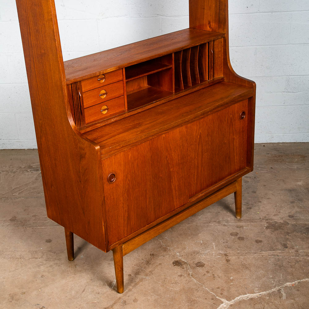 Mid Century Danish Modern Secretary Desk Cabinet Teak Johannes Sorth Denmark Mcm - Image 7