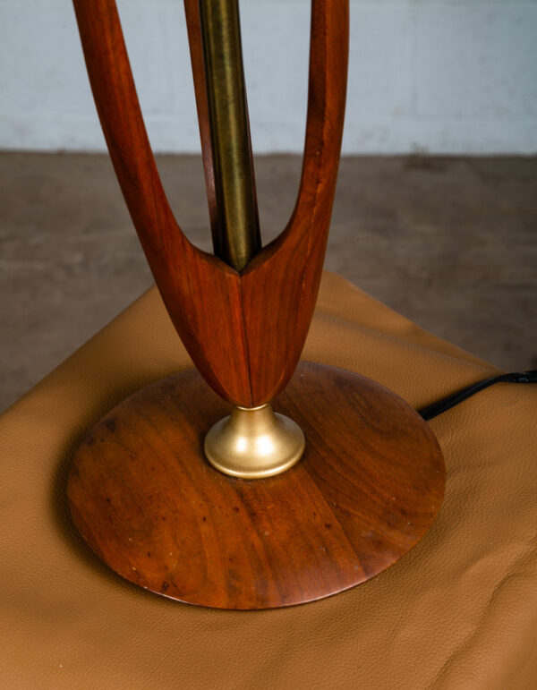 Mid Century Modern Table Lamp Sculptural Walnut Wood Adrian Pearsall Kagan Brass - Image 7