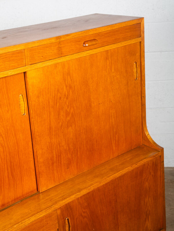 Mid Century Danish Modern Credenza Highboard Sideboard Sliding Doors Drawers NM - Image 7