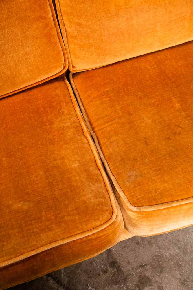 Mid Century Danish Modern Sofa Couch 3 Seat Orange Folke Ohlsson Wood Frame Mcm - Image 9
