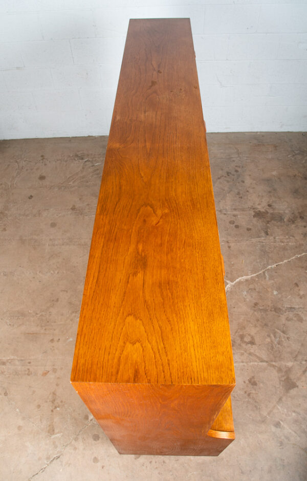 Mid Century Danish Modern Credenza Highboard Sideboard Sliding Doors Drawers NM - Image 4
