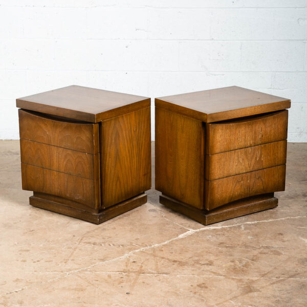 Mid Century Modern Nightstands End Side Tables Set American Martinsville Drawers