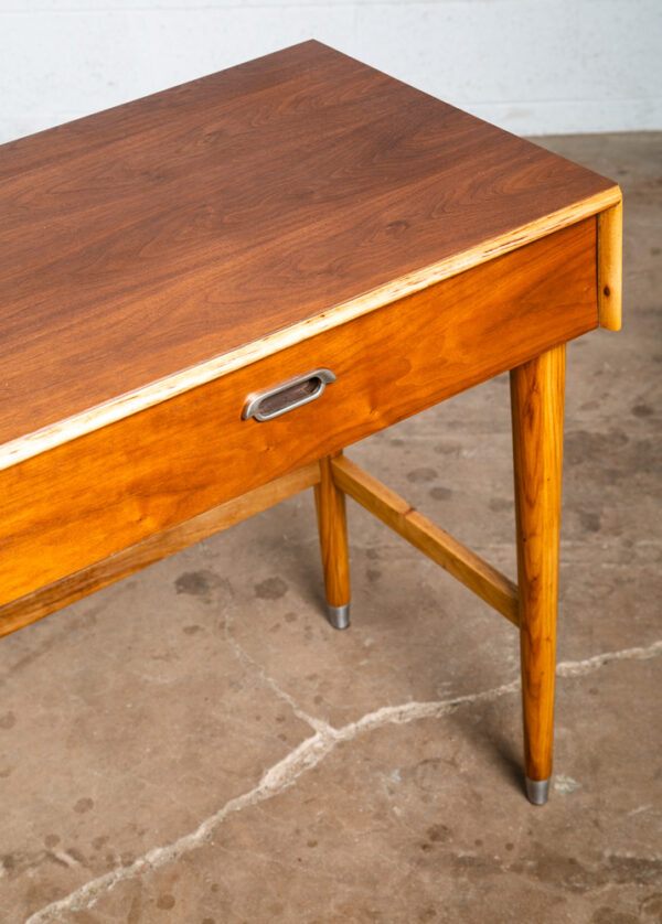 Mid Century Modern Desk BP John Metal 4 Drawer Walnut Vintage Floating Kneehole - Image 11