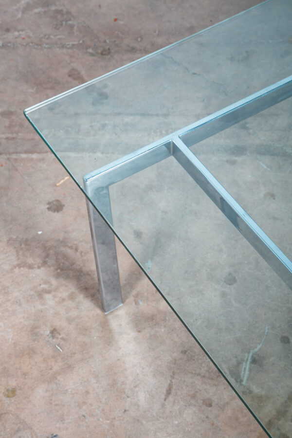 Mid Century Modern Coffee Table Square Large Chrome Glass Fritz Hansen Style Mcm - Image 8