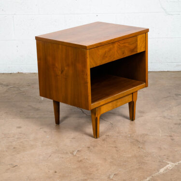 Mid Century Modern Nightstand End Side Table Walnut Drawer Vintage Mint Retro