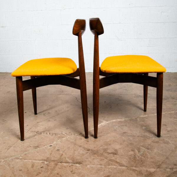 Mid Century Danish Modern Dining Chairs Set 4 HW Klein Bramin Solid Teak Yellow - Image 8