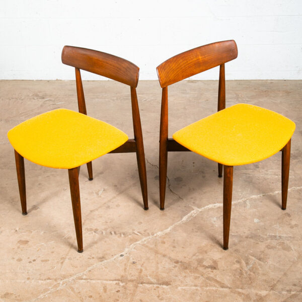 Mid Century Danish Modern Dining Chairs Set 4 HW Klein Bramin Solid Teak Yellow - Image 4