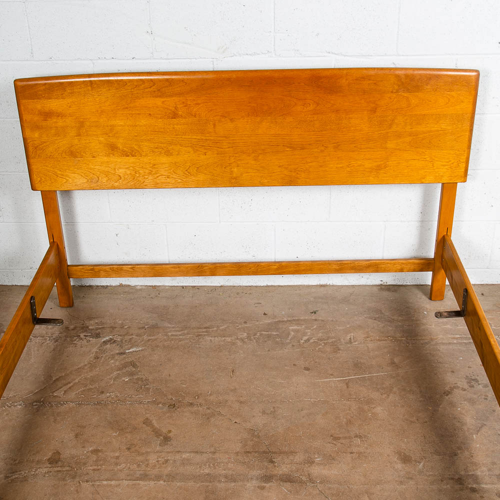 Mid Century Modern Headboard Bed Frame Full Heywood Wakefield Solid Maple Mcm - Image 6