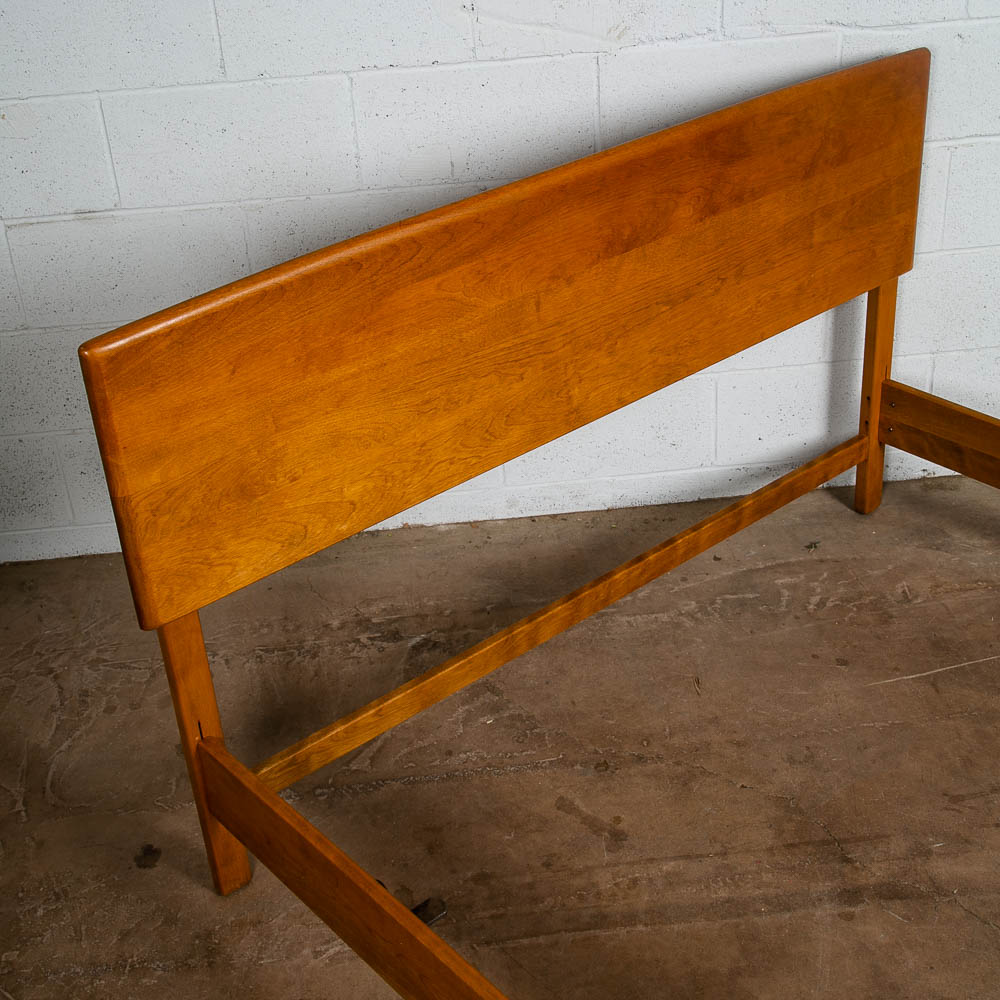 Mid Century Modern Headboard Bed Frame Full Heywood Wakefield Solid Maple Mcm - Image 8