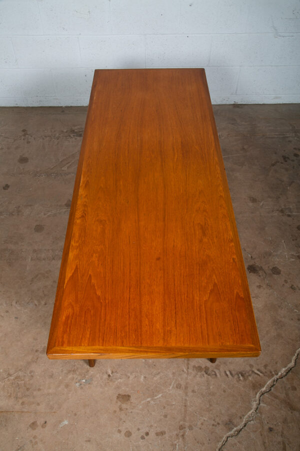 Mid Century Danish Modern Coffee Table Slat Teak Sculptural Denmark Shelf Mcm - Image 9