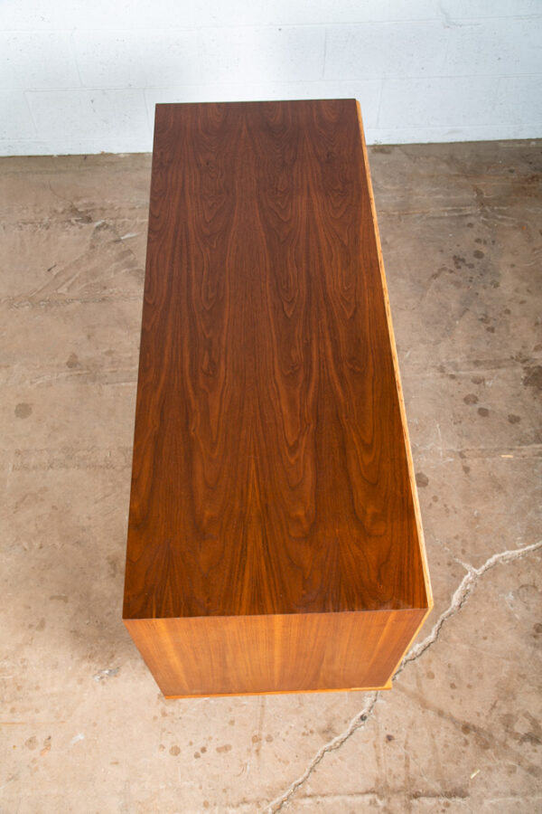 Mid Century Modern Desk BP John Metal 4 Drawer Walnut Vintage Floating Kneehole - Image 5