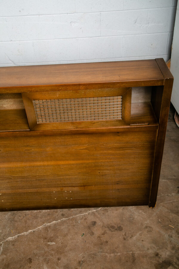 Mid Century Modern Headboard Bed Frame King Size Walnut American Martinsville - Image 7