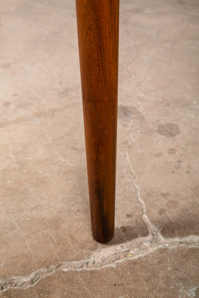 Mid Century Danish Modern Dining Table Large Teak Expanding Leaf x2 Round 86" - Image 10