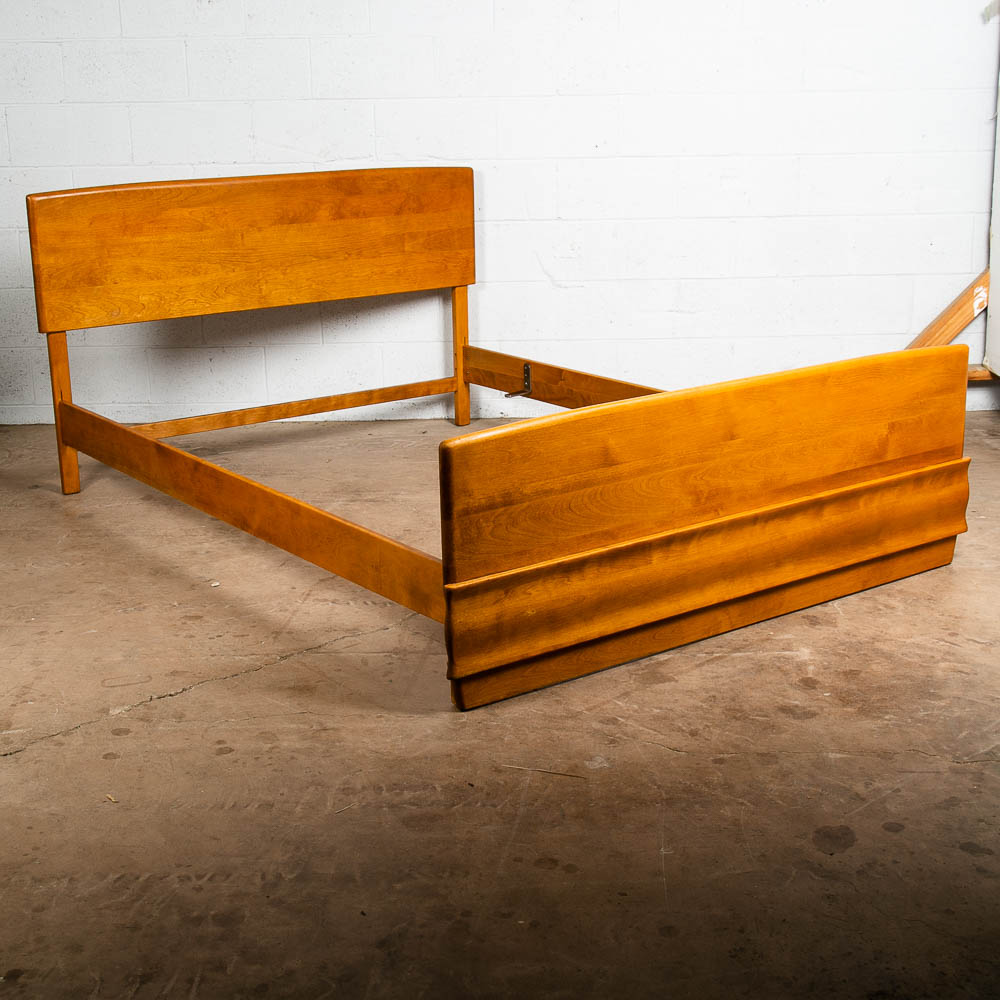 Mid Century Modern Headboard Bed Frame Full Heywood Wakefield Solid Maple Mcm - Image 3