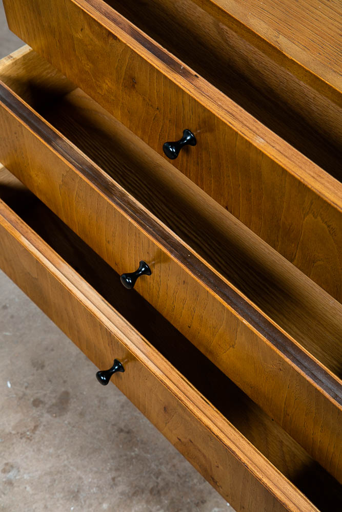 Mid Century Modern Nightstands End Side Table 3 Drawer Walnut Drexel Index Pair - Image 11