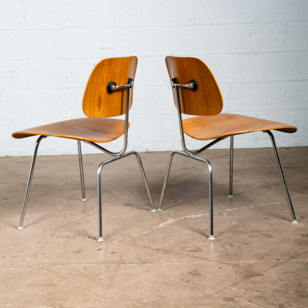 Mid Century Modern Side Chair DCM Pair Set Herman Miller Charles Eames Walnut VG - Image 3