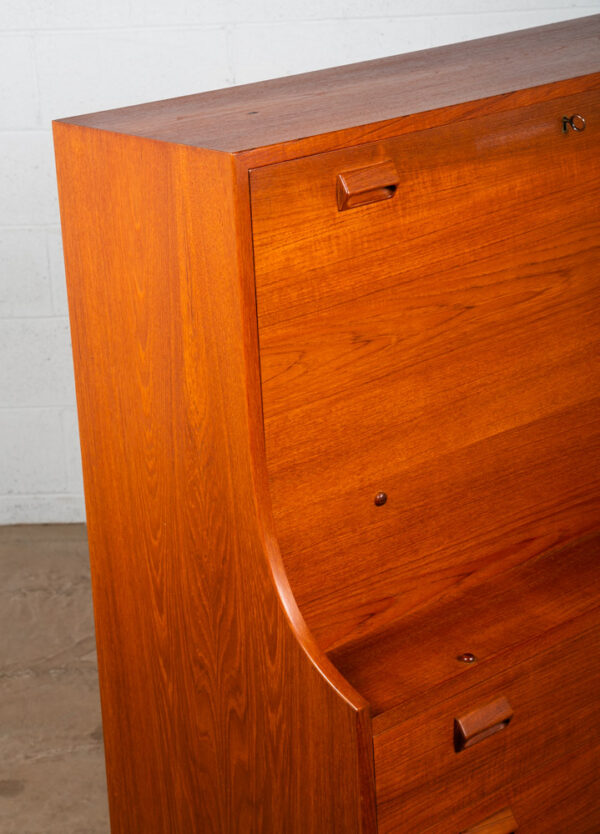 Mid Century Danish Modern Secretary Desk Chest Teak Borge Mogensen Søborg Drop M - Image 5