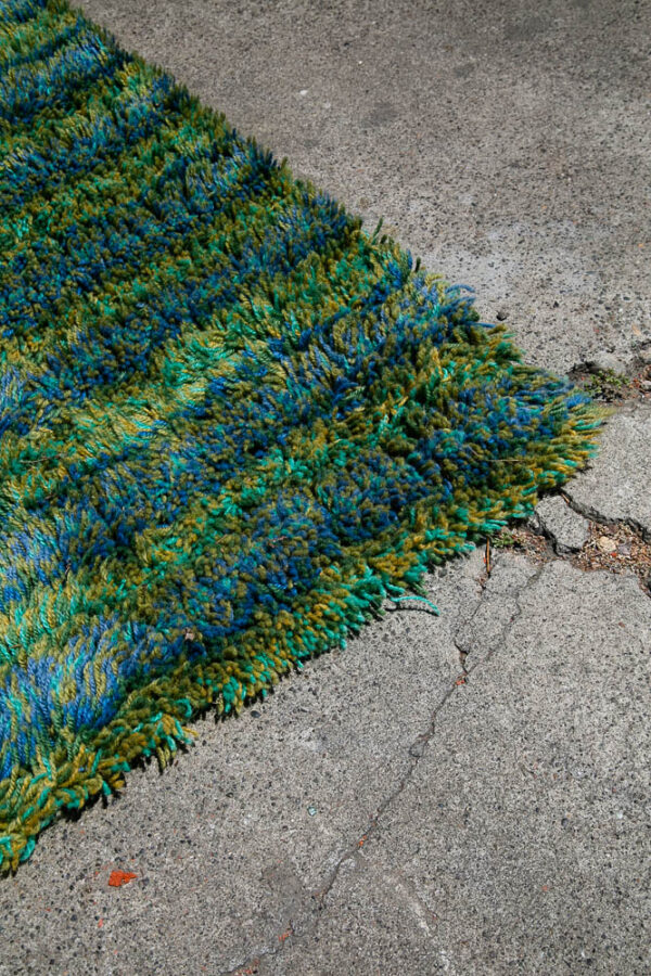 Mid Century Modern Shag Area Rug Abstract Blue Green 17.5'x11.25' Danish Large M - Image 6