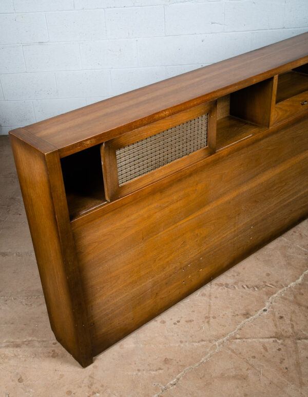 Mid Century Modern Headboard Bed Frame King Size Walnut American Martinsville - Image 3