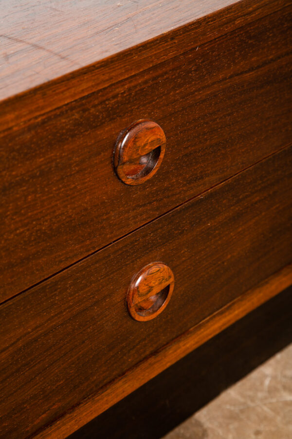 Mid Century Modern Compact Credenza Low Cabinet Entry 4 drawers Rosewood Mcm - Image 12
