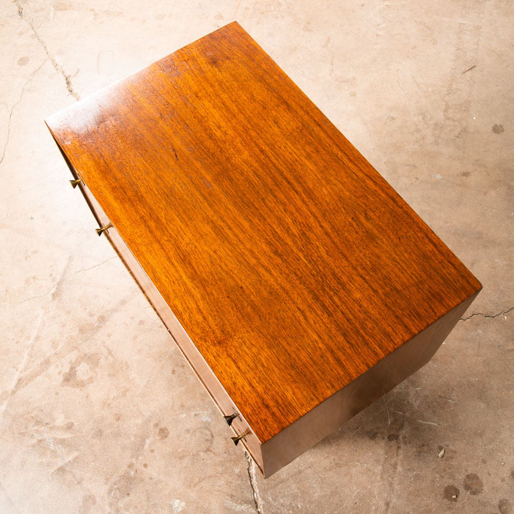 Mid Century Modern Chest of Drawers Dresser Walnut 2 Drawer Stanley Vintage Mcm - Image 11