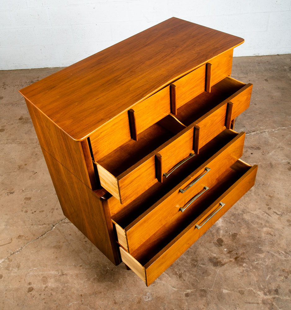 Mid Century Modern Dresser Highboy Kent Coffey Eloquence 5 Drawer Vintage Danish - Image 11