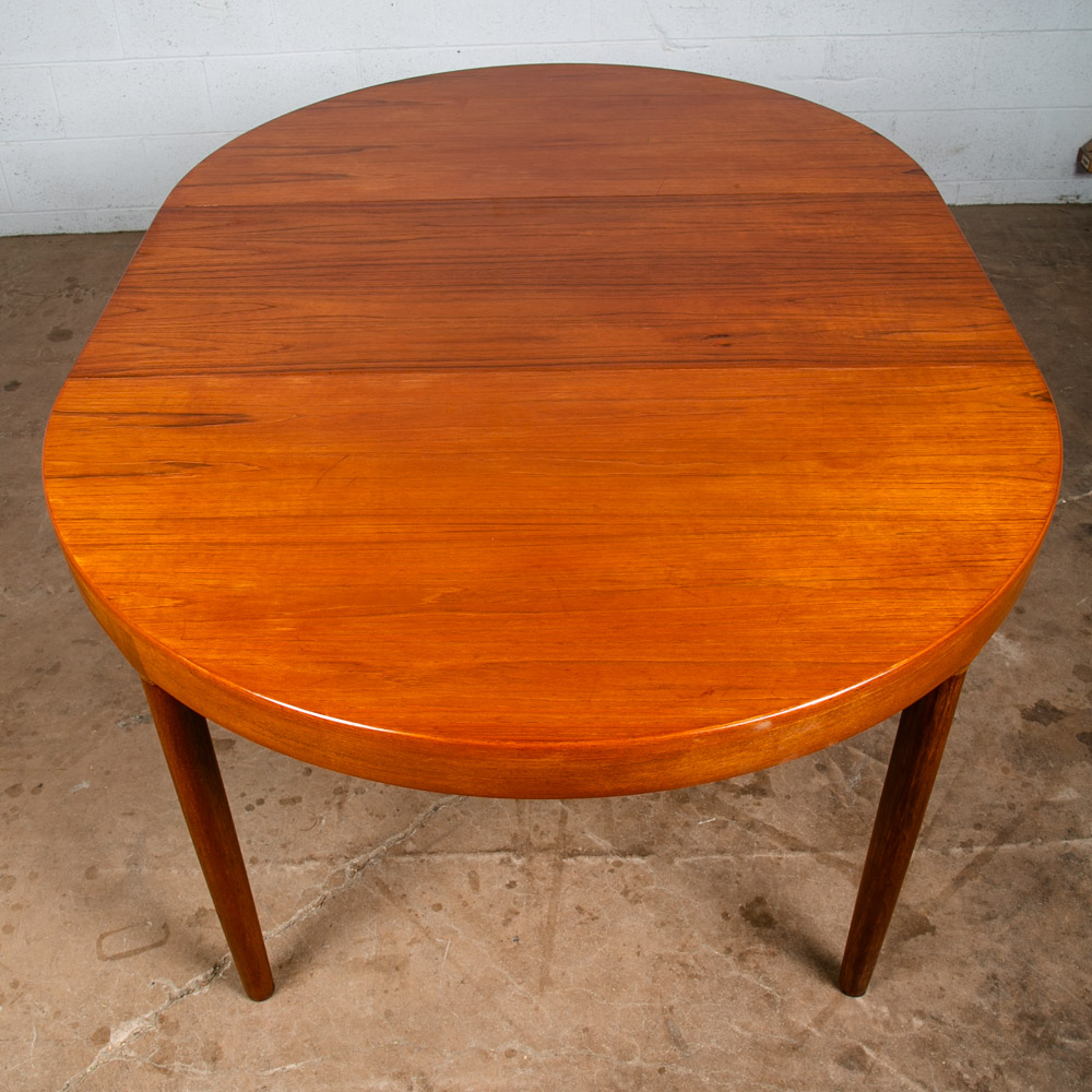 Mid Century Danish Modern Dining Table Teak Harry Ostergaard leaf x1 Expanding M - Image 7