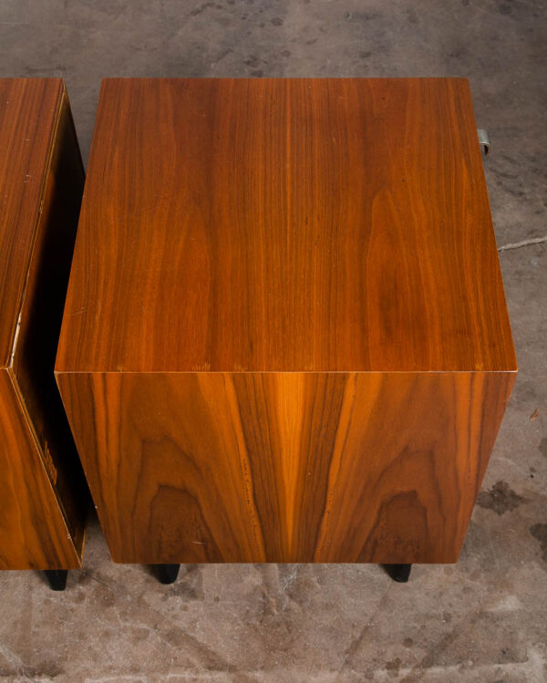 Mid Century Modern Nightstands End Tables Pair George Nelson Herman Miller Door - Image 11