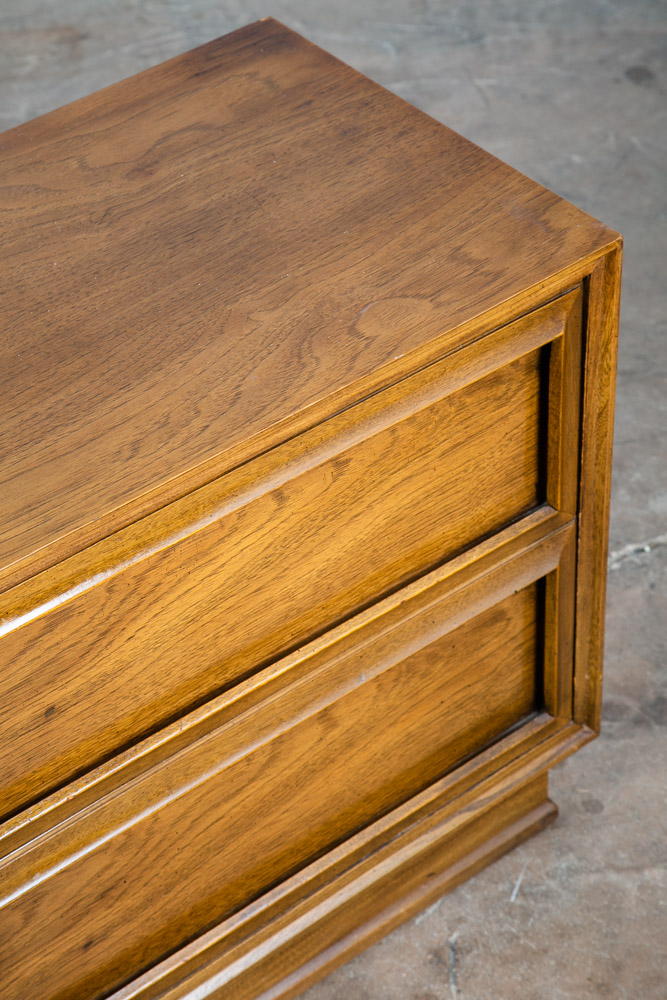 Mid Century Modern Nightstands End Side Tables Dixie Wood 2 Drawer Pair Mcm Two - Image 7