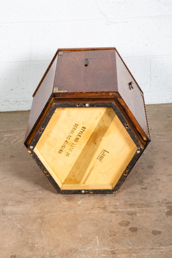 Mid Century Modern End Table Side Lane Hexagon Cabinet Storage Door Walnut Mcm - Image 12
