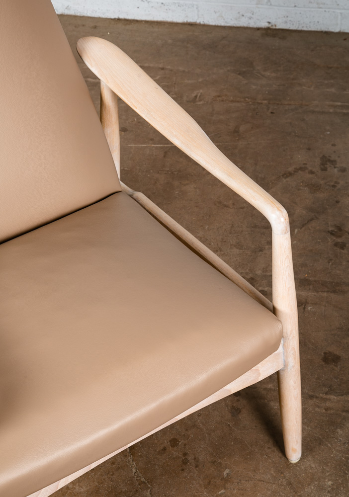 Mid Century Danish Modern Lounge Chair Recliner Armchair Tan Leather Svensson NM - Image 10