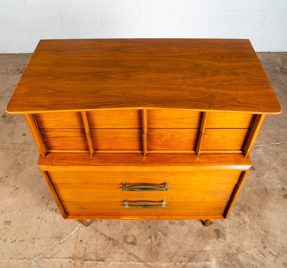 Mid Century Modern Dresser Highboy Kent Coffey Eloquence 5 Drawer Vintage Danish - Image 6