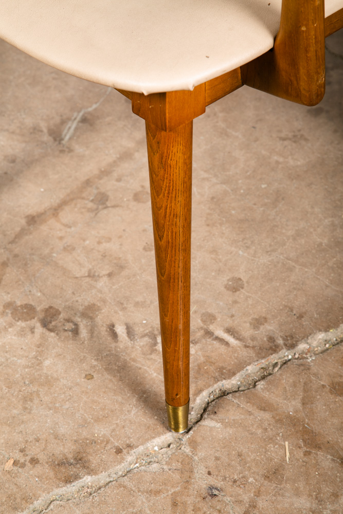 Mid Century Modern Dining Chairs Set Pair Captain Cane Armchairs Side Vintage VG - Image 7