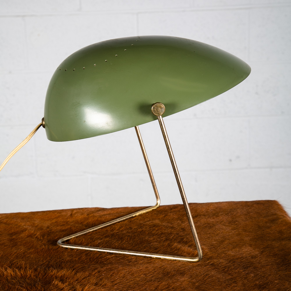 Mid Century Modern Lamp Wall Sconce Table Green Light Gerald Thurston Cricket VG - Image 4