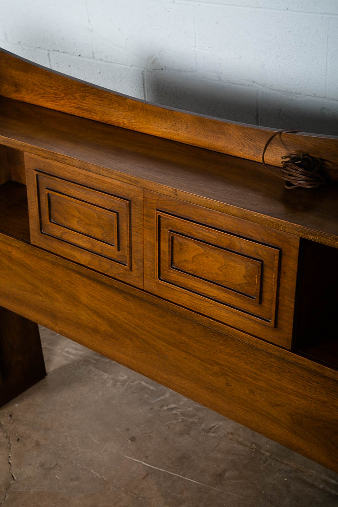 Mid Century Modern Headboard Bed Frame Broyhill Sculptra Full S Vintage Storage - Image 10