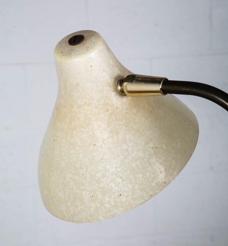 Mid Century Modern Table Lamp Office 2 Light Thurston Brass Fiberglass Push Mcm - Image 7