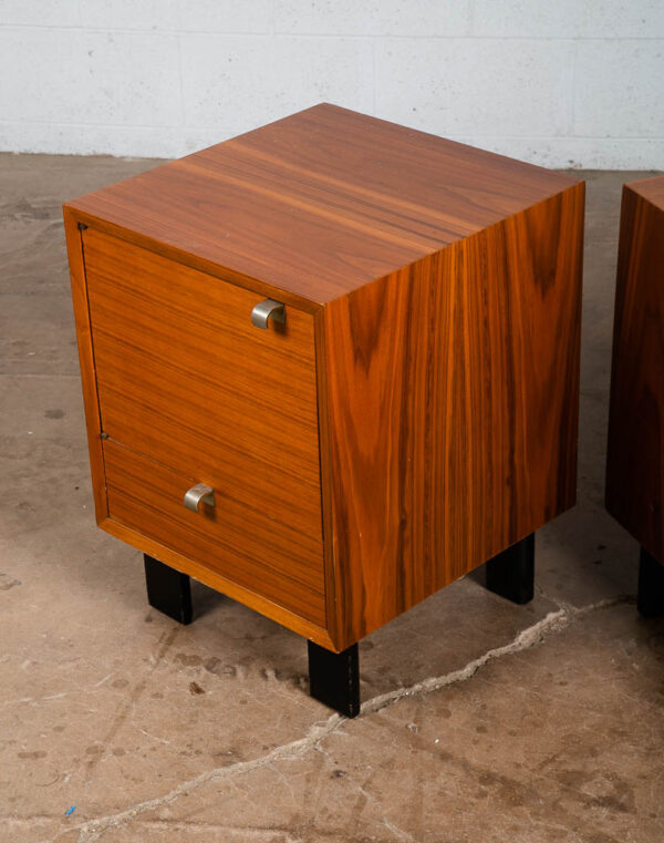 Mid Century Modern Nightstands End Tables Pair George Nelson Herman Miller Door - Image 7