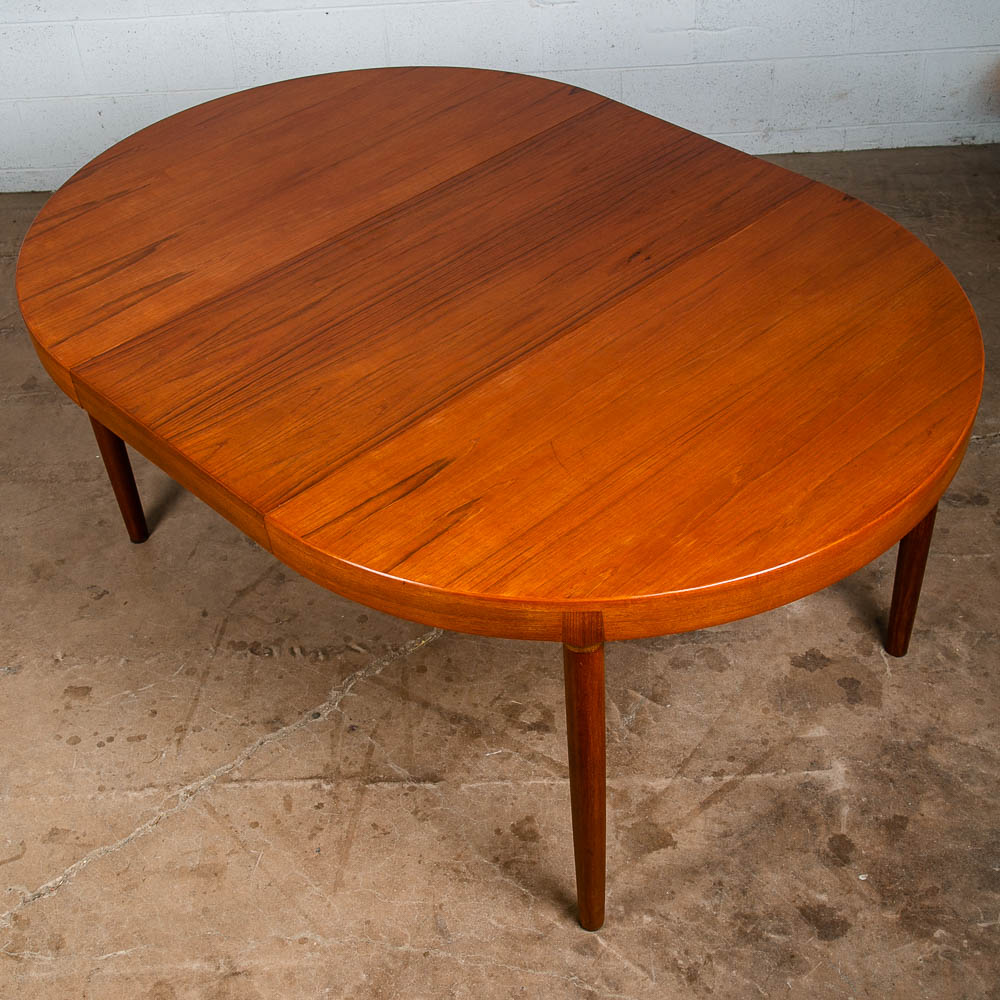 Mid Century Danish Modern Dining Table Teak Harry Ostergaard leaf x1 Expanding M - Image 3