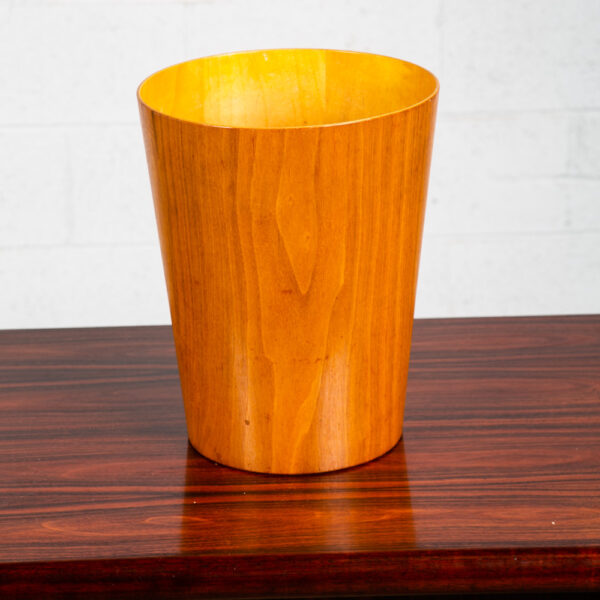Mid Century Danish Modern Trash Bin Teak Waste Basket Round Sweden Servex Mcm - Image 9