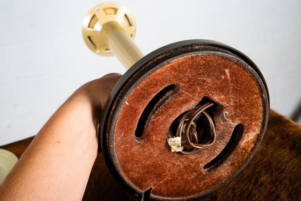 Mid Century Modern Desk Lamp Table Lightolier Gerald Thurston Yellow Brown White - Image 8