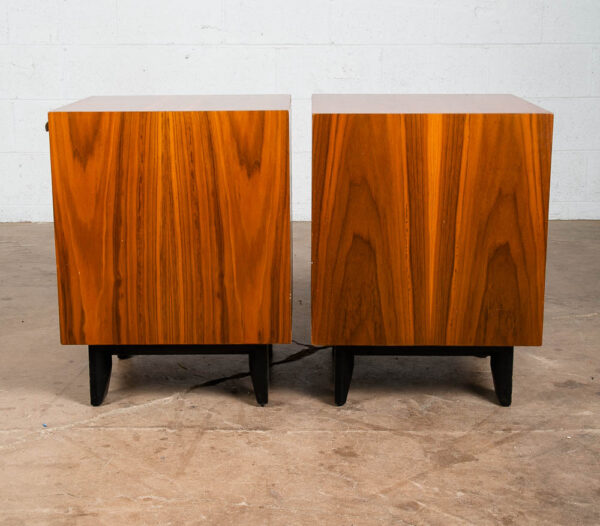 Mid Century Modern Nightstands End Tables Pair George Nelson Herman Miller Door - Image 5