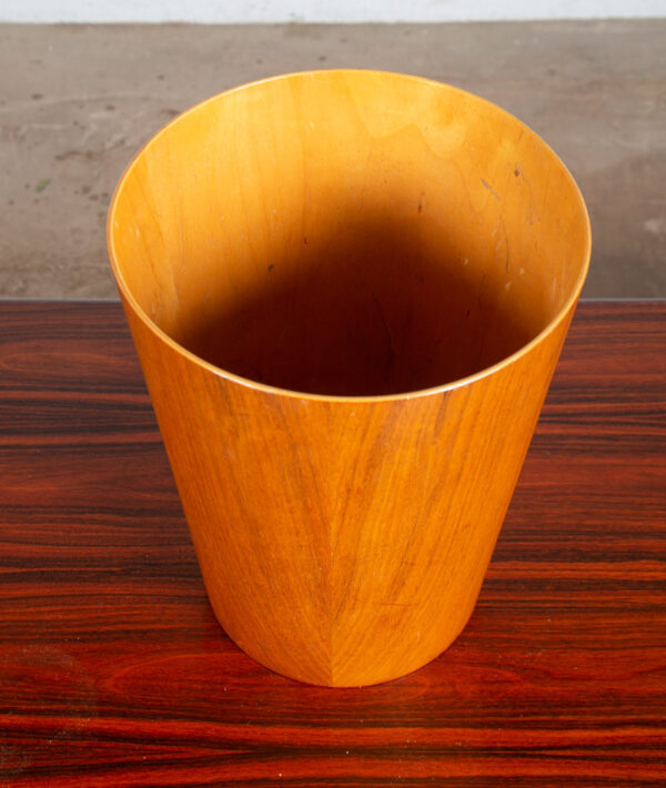 Mid Century Danish Modern Trash Bin Teak Waste Basket Round Sweden Servex Mcm - Image 3